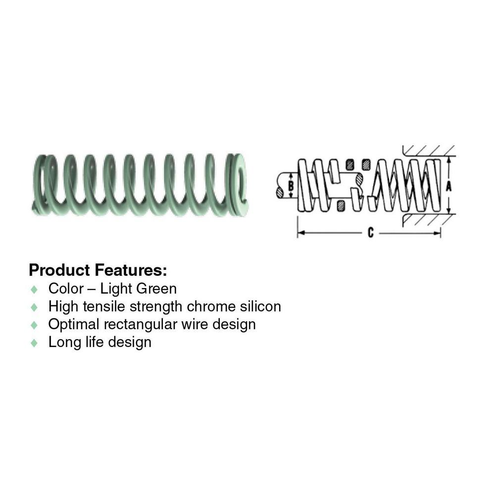 Dayton Lamina Die Spring 2" Hole Dia, 1" Rod Dia, 7" Free Length