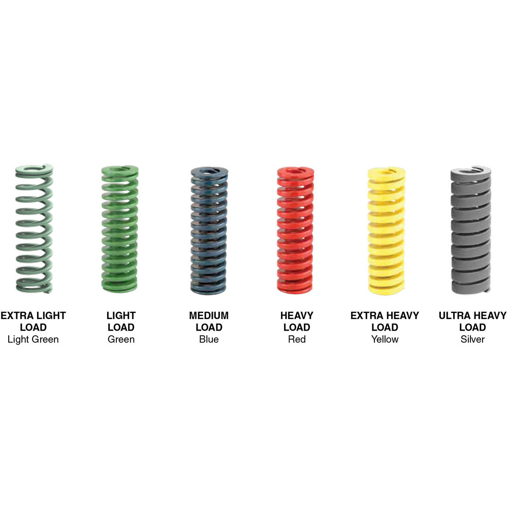Dayton Lamina Die Spring 1/2" Hole Dia, 9/32" Rod Dia, 11/2" Free
