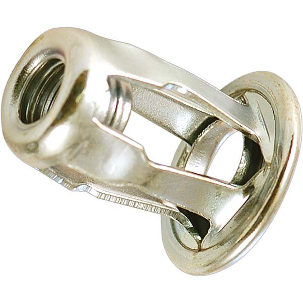 Rivet Nuts; Nut Type: Open End ; Material: Steel ; Minimum Grip: 0.0 ; Maximum Grip: 0.197 ; Finish: Zinc Plated ; Thread Size: #10-24