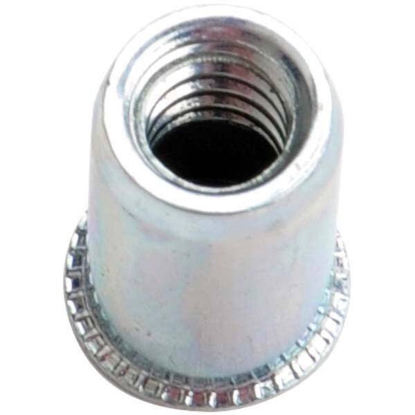 Rivet Nuts; Nut Type: Open End ; Material: Steel ; Minimum Grip: 0.03in ; Maximum Grip: 0.165in ; Finish: Zinc Plated ; Thread Size: 1/4 - 20