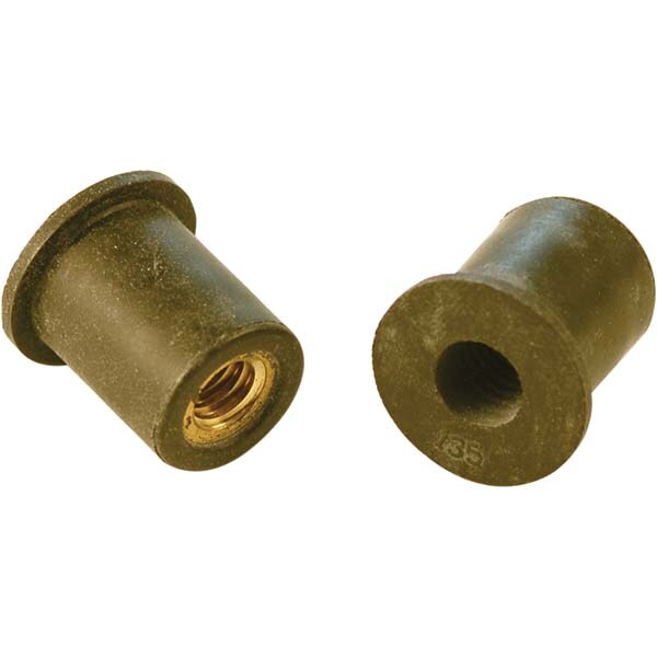 Rivet Nuts; Nut Type: Open End ; Material: Aluminum ; Minimum Grip: 0.015 ; Maximum Grip: 0.157 ; Finish: Zinc Plated ; Thread Size: #8-32