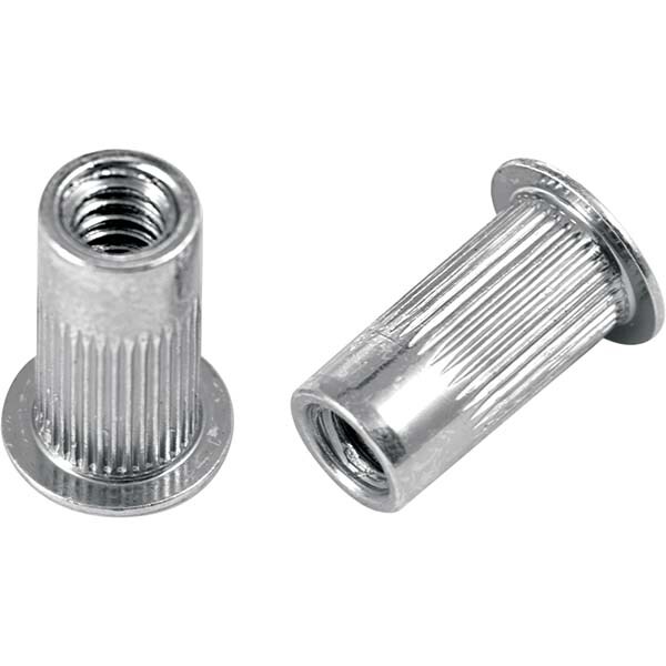 Rivet Nuts; Nut Type: Open End ; Material: Steel ; Minimum Grip: 0.02 ; Maximum Grip: 0.13 ; Finish: Zinc Plated ; Thread Size: #10-24