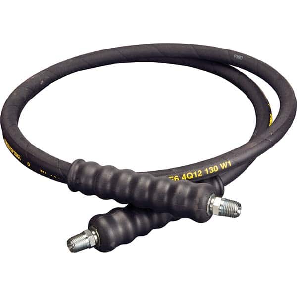 Hydraulic Pump Hose: 1/4" ID, 6' OAL, Rubber (Coated) & Steel (Wire Braid), 10,000 Max psi