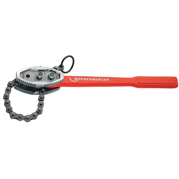 Rothenberger 70235 Chain & Strap Wrench: 12" Max Pipe, 13-3/4" Chain Length 