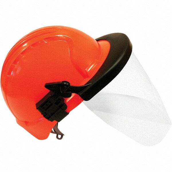 Hard Hat Visor: Polycarbonate, Clear, Use with 251-01-6225 Hard Hat Adapter