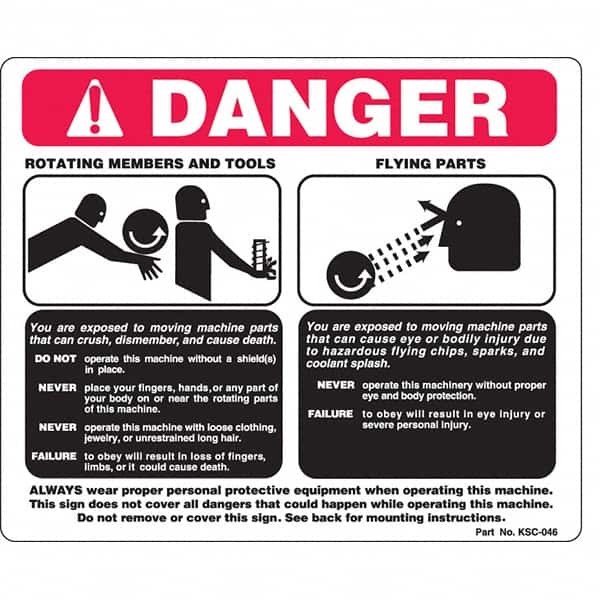 Rockford Systems KSC046 Warning & Safety Reminder Sign: Rectangle, "Danger" 