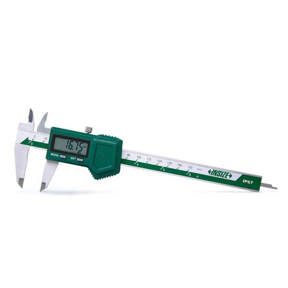 Electronic Caliper: 150.00 mm, 6", 0.01 mm, 0.0005" Resolution, +/-0.03 mm, +/-0.0015" Accuracy, Stainless Steel