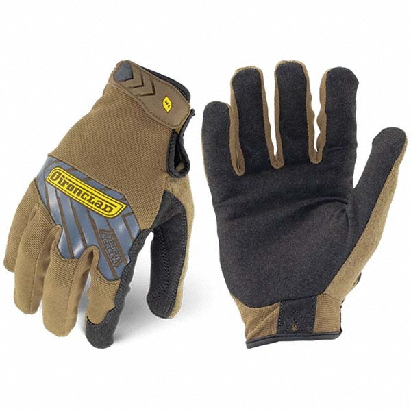 Cut, Puncture & Abrasion-Resistant Gloves: ironClad IEX-PPG, Cut A2, Puncture 3, Abrasion 3, Size Medium - Polyester, Uncoated-Coated, Uncoated Coating, Suede Grip, Brown Pair