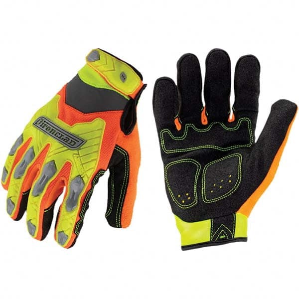 Impact-Resistant Gloves: Size Medium, ANSI Puncture 3, Suede & Polyester Lined, Suede & Polyester