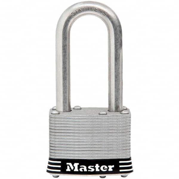 Master Lock 1SSKADLHHC Padlock: Laminated Steel, Keyed Alike, 3-31/32" High, 1-3/4" Wide 