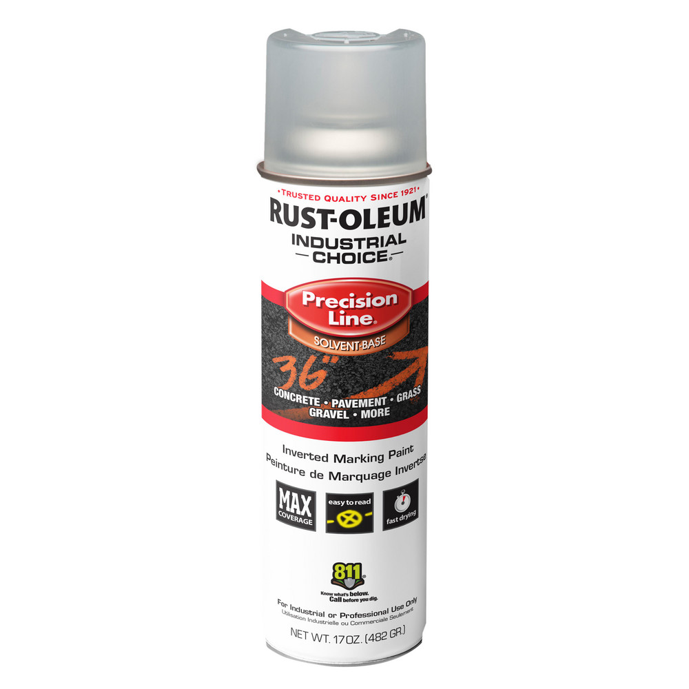 17 fl oz Clear Marking Paint - 600' to 700' Coverage at 1" Wide, Solvent-Based Formula