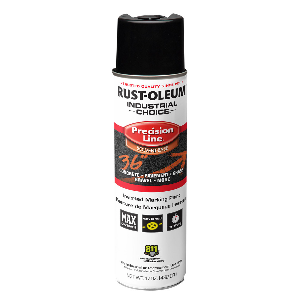 Rust-Oleum | Industrial Choice™ Industrial Choice M1600 Inverted Marking Spray Paint, Black, 17 oz - 600' to 700' Coverage at 1" Wide
