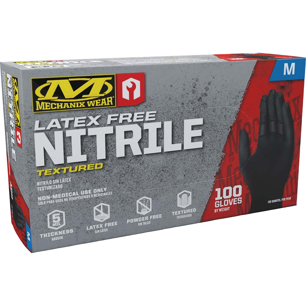 Disposable Gloves: Medium, 5 mil Thick, Nitrile, General Purpose
