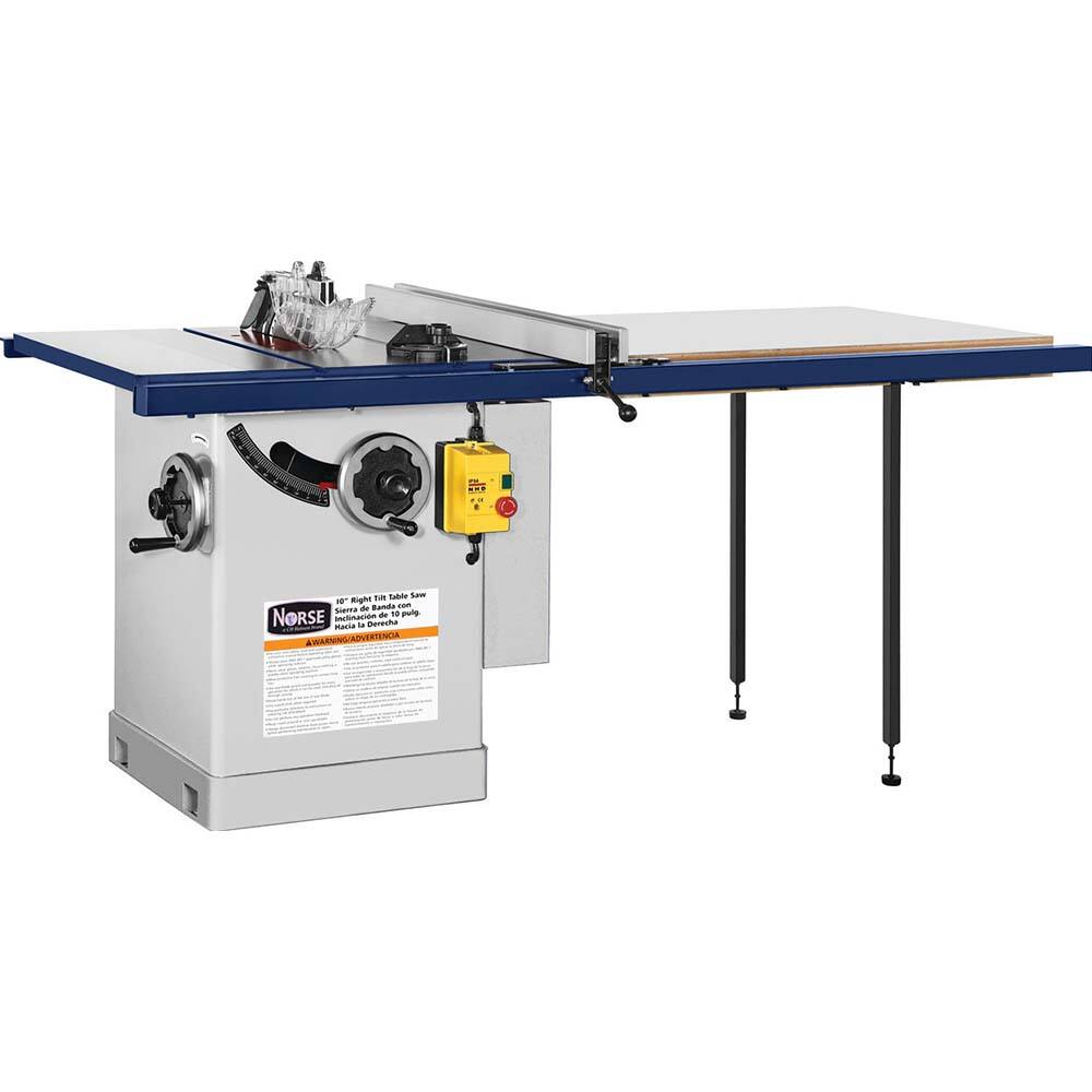Table & Tile Saws; Type: Right Tilt Cabinet Saw ; Blade Diameter (Inch): 12 ; Rip Capacity (Inch): 50 ; Maximum Depth of Cut @ 90 Deg (Inch): 4 ; Maximum Depth of Cut @ 45 Deg (Inch): 2.75 ; Speed (RPM): 4000