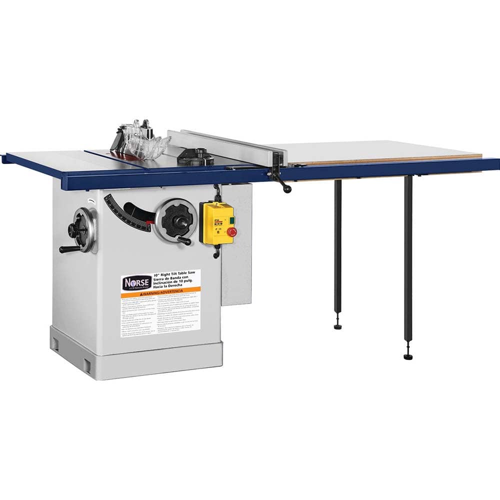 Table & Tile Saws; Type: Right Tilt Cabinet Saw ; Blade Diameter (Inch): 10 ; Rip Capacity (Inch): 50 ; Maximum Depth of Cut @ 90 Deg (Inch): 3 ; Maximum Depth of Cut @ 45 Deg (Inch): 2.125 ; Speed (RPM): 4000