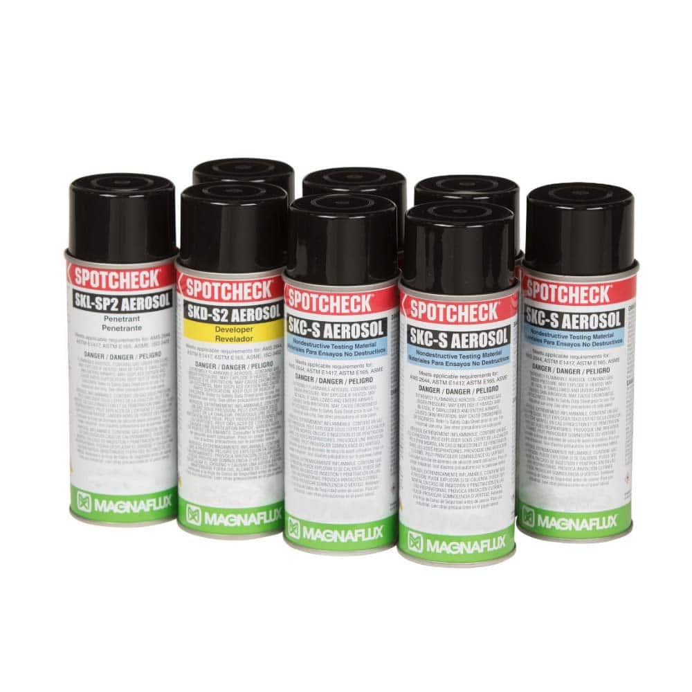 Magnaflux 01-5920-48 Crack Detection Kits & Components; Kit Type: Penetrant Testing ; Container Size: 16.00 ; Container Type: Aerosol Can ; Component Type: Replacement Kit; SK816 (8 16 oz Cans) Spotcheck Kit 