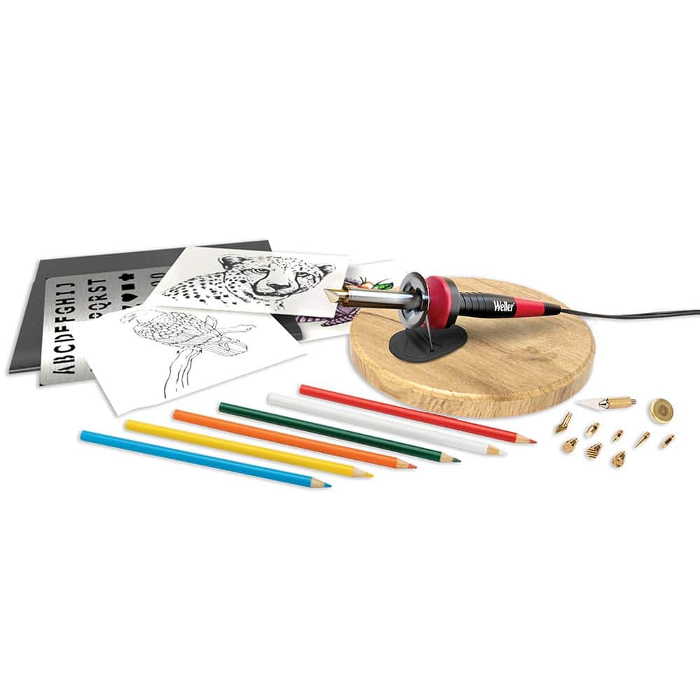 Soldering Iron & Torch Kits; Contents: 4X4 Practice Board, 8 Round Wood  Plaque, Weller Woodburning Iron and 1 Soldering, 3 Branding and 6