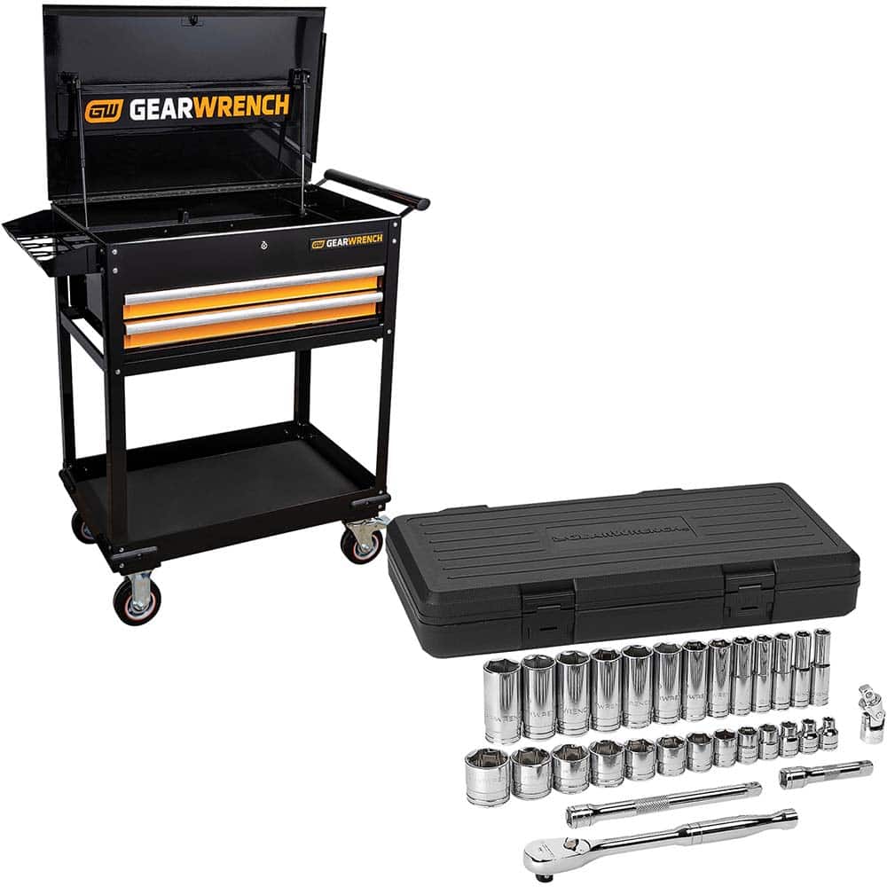 Tool Storage Carts; Type: Tool Cart ; Number of Drawers: 2.000 ; Width Range: 24" - 35.9" ; Depth Range: 18" - 23.9" ; Height Range: 36" - 47.9" ; Load Capacity (Lb.): 450.000
