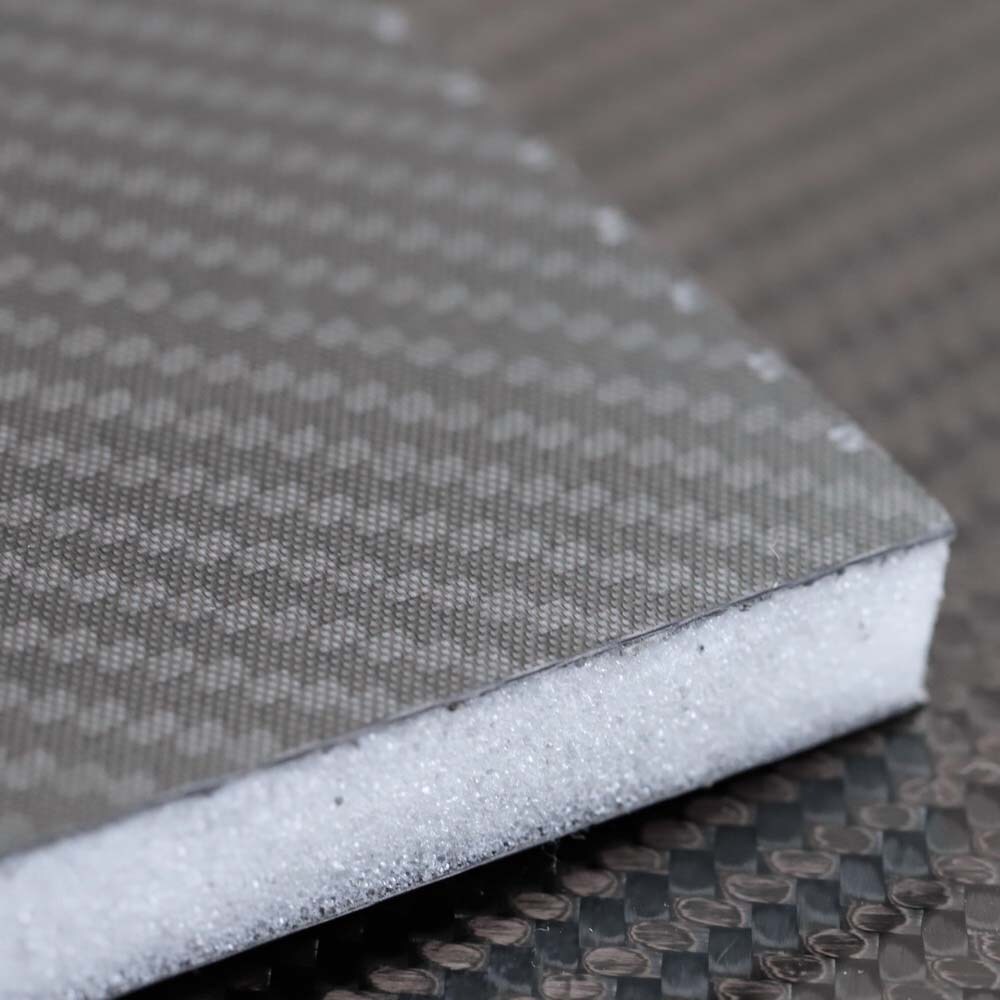 Plastic Sandwich Panels; Face Material: Carbon Fiber Twill ; Core Material: Rohacell IGF31 ; Color: Black ; Length (Inch): 24 ; Width (Inch): 24.0000 ; Thickness (Decimal Inch): 0.2500