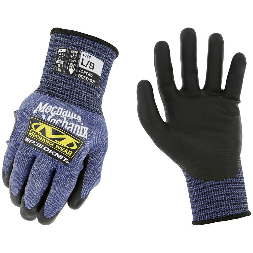 Mechanix Wear S2EC-03-009 Cut & Abrasion-Resistant Gloves: Size L, ANSI Cut A7, Urethane, HPPE 