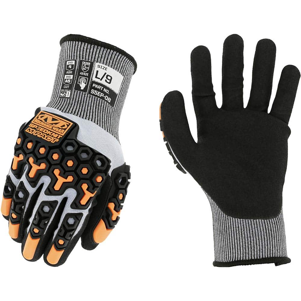 Mechanix Wear Cut, Puncture & Abrasive-Resistant Gloves: Size 2XL, ANSI Cut A5, ANSI Puncture 3, Nitrile, HPPE - Black, Palm Coated, ANSI Abrasion 4