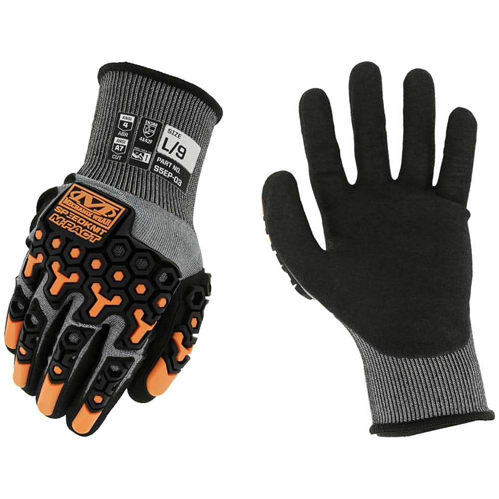 Mechanix Wear Cut, Puncture & Abrasive-Resistant Gloves: Size S, ANSI Cut A7, ANSI Puncture 3, Nitrile, HPPE - Blue, Palm Coated, ANSI Abrasion 4