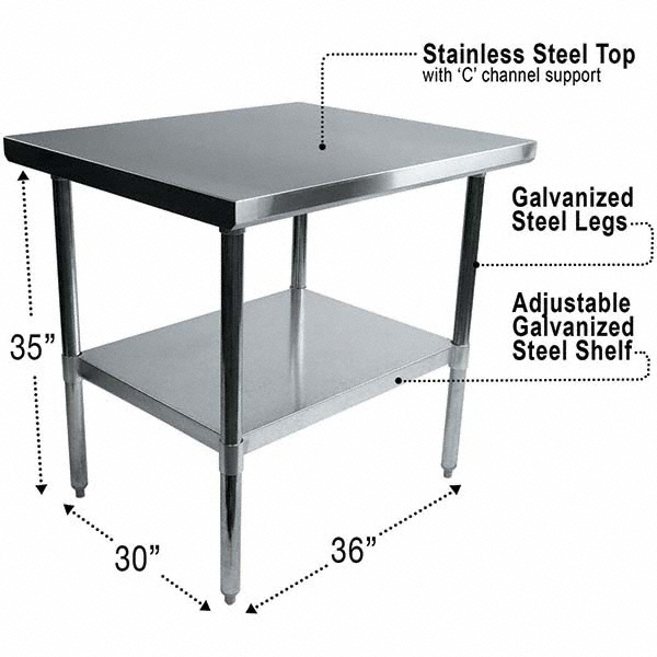 ALERA Stationary Work Benches, Tables Type Work Table Top Material