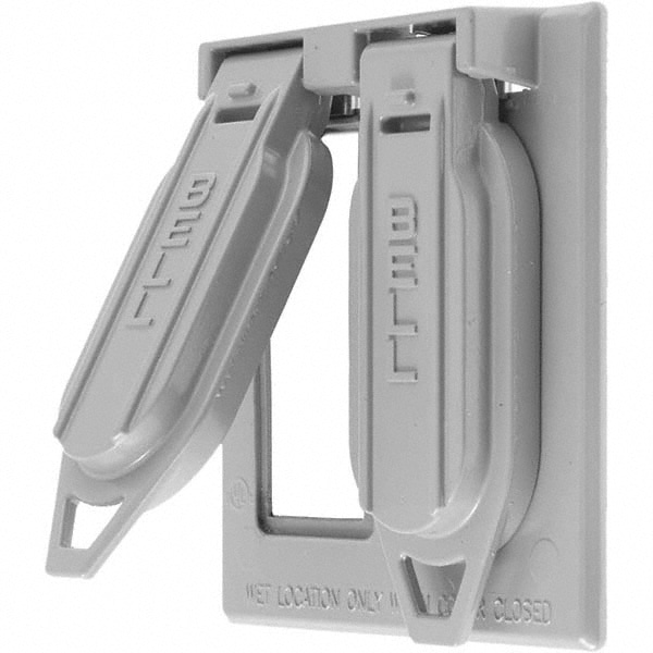 Hubbell Wiring Device-Kellems RW51450 Weatherproof Box Covers; Housing Material: Zinc ; Recommended Environment: Wet Locations ; Housing Color: Gray ; Overall Height (Inch): 0.7300 ; Standards Met: UL Listed, CSA Certified Image