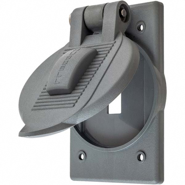 Hubbell Wiring Device-Kellems HBL5201 Weatherproof Box Covers; Housing Material: Thermoplastic ; Recommended Environment: Wet Locations ; Housing Color: Gray ; Overall Length (Decimal Inch): 5 ; Overall Height (Inch): 1.7000 ; Standards Met: UL Listed, CSA Certified 