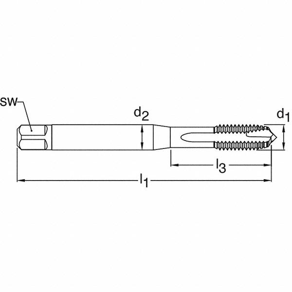 Guhring 640 UNF 2B 3 Flute TiN Finish High Speed Steel Spiral Point