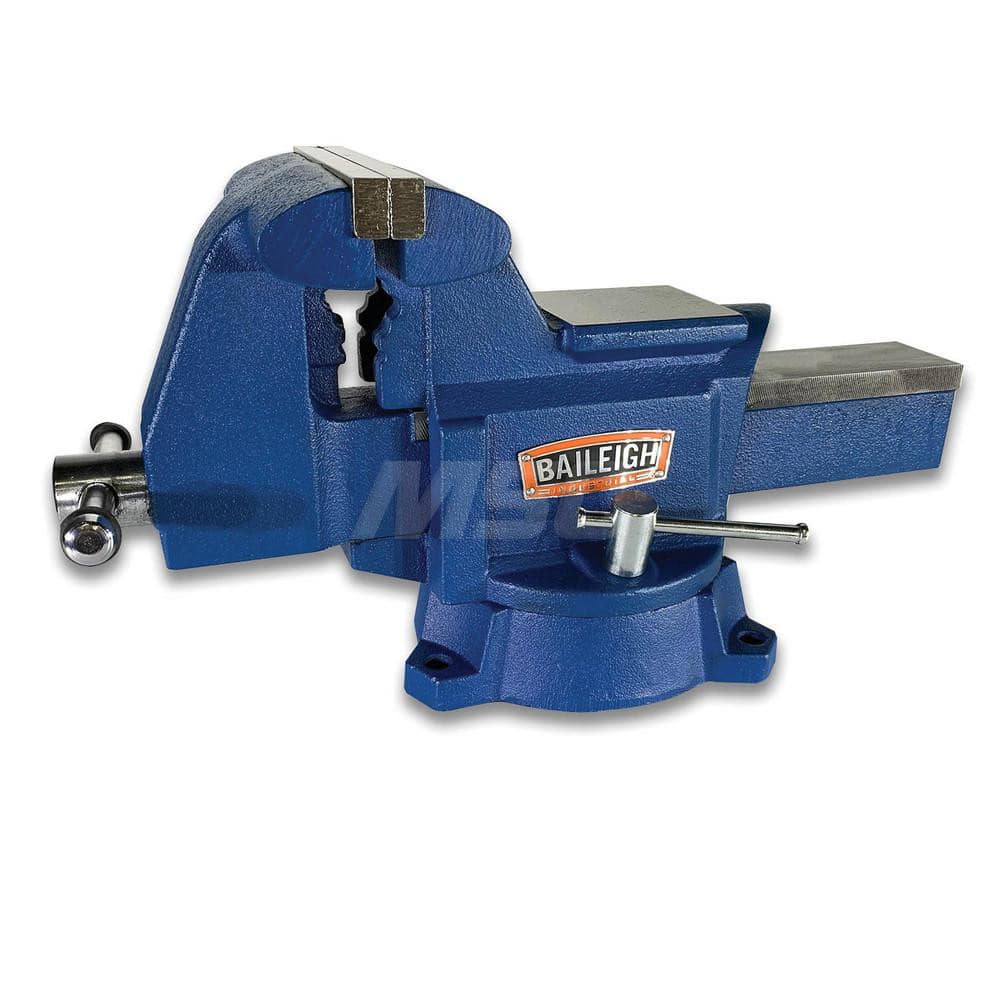 Baileigh 1227987 Bench Vise: 6-1/2" Jaw Width, 6-1/2" & 7" Jaw Opening, 4" Throat Depth 