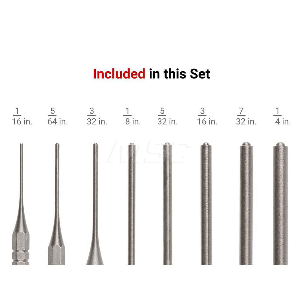 Tekton Roll Pin Punch Set, 8Piece (1/161/4 in.) MSC Industrial