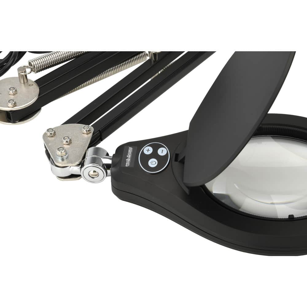 O.C. White PLRO6-45-B Magnifier, LED, Table Edge Clamp Mount, ESD Safe, 45 Reach, 120 V, Black