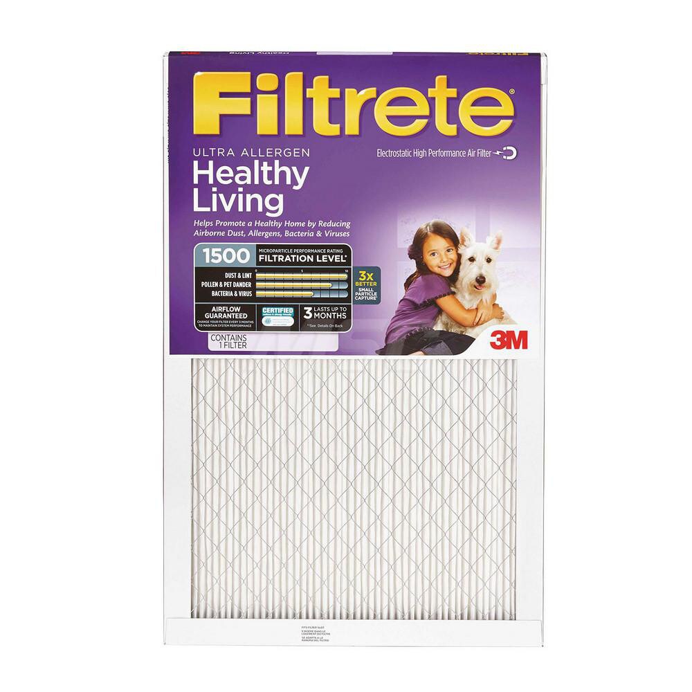 Pleated Air Filter: 16 x 20 x 1", MERV 12, 90% Efficiency