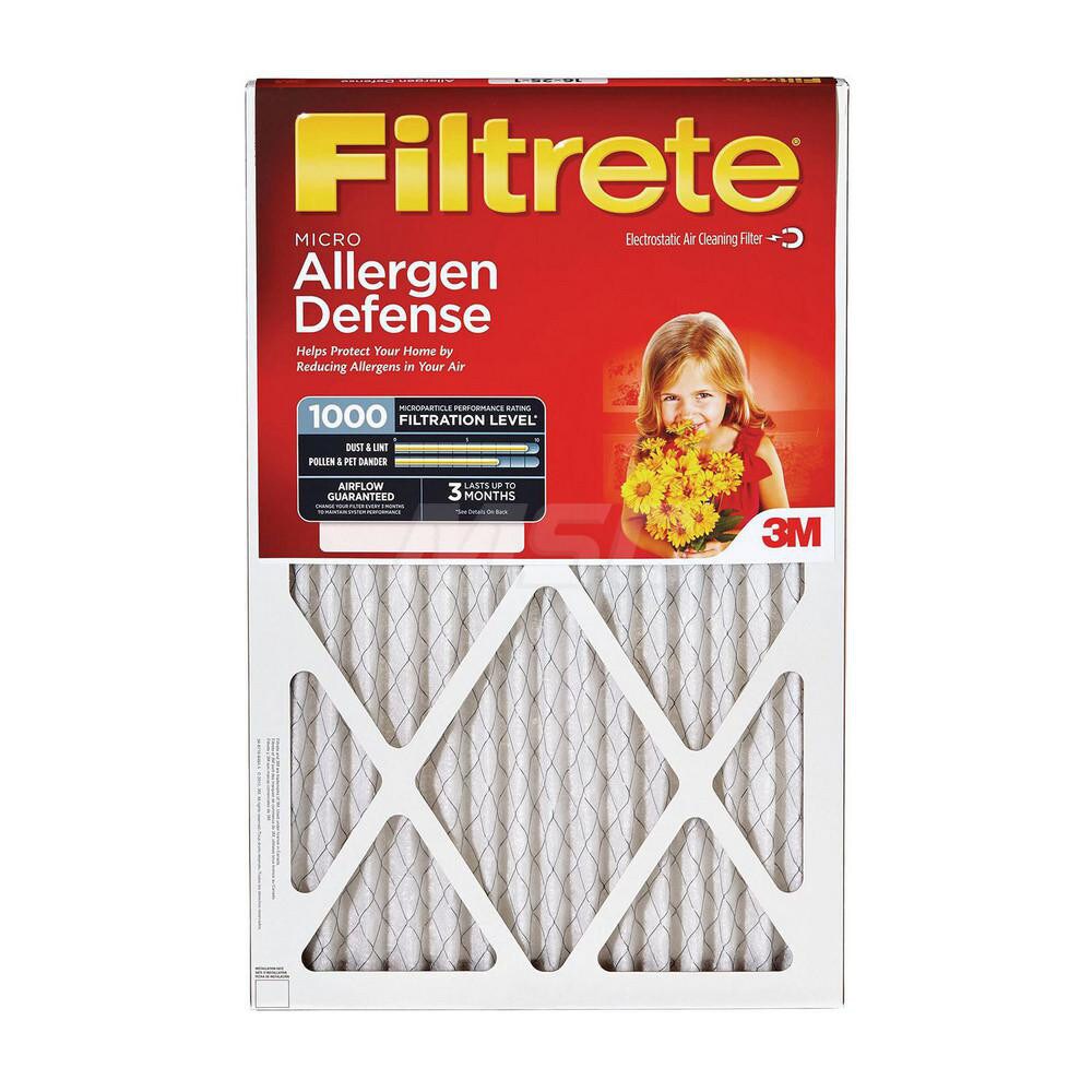 Pleated Air Filter: 16 x 25 x 1", MERV 11, 88% Efficiency