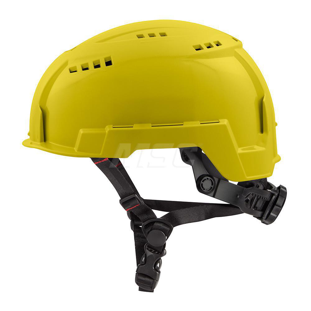 Hard Hat: Impact-Resistant, Climbing, Class C, 4-Point Suspension  - Yellow, Polyethylene