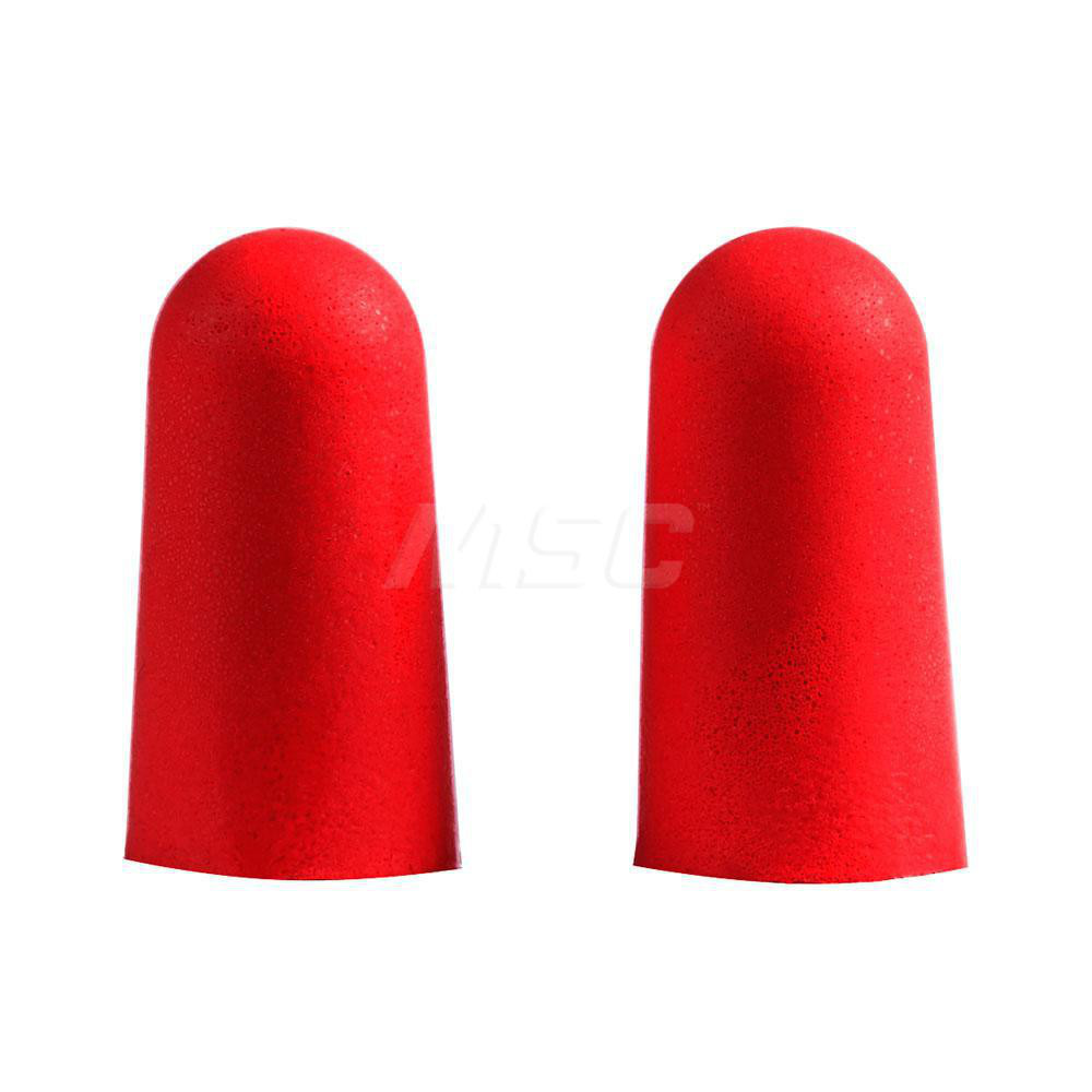Earplugs: 32 dB, Foam, Tapered, Roll Down, Uncorded,  n-Metal Detectable - Red, 100 Pairs per Pack, Reusable