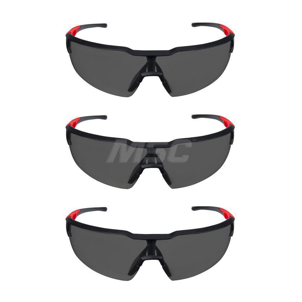 Milwaukee Tool 48-73-2054 Safety Glass: Anti-Fog & Anti-Scratch, Plastic, Gray Lenses, Half-Framed Image