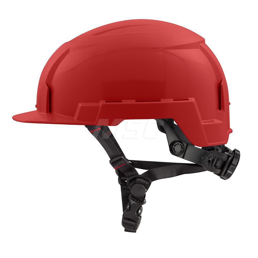 Hard Hat: Impact Resistant, Front Brim, Class E, 4-Point Suspension