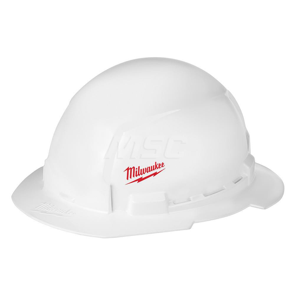 Hard Hat: Impact Resistant, Full Brim, Class E, 2-Point Suspension