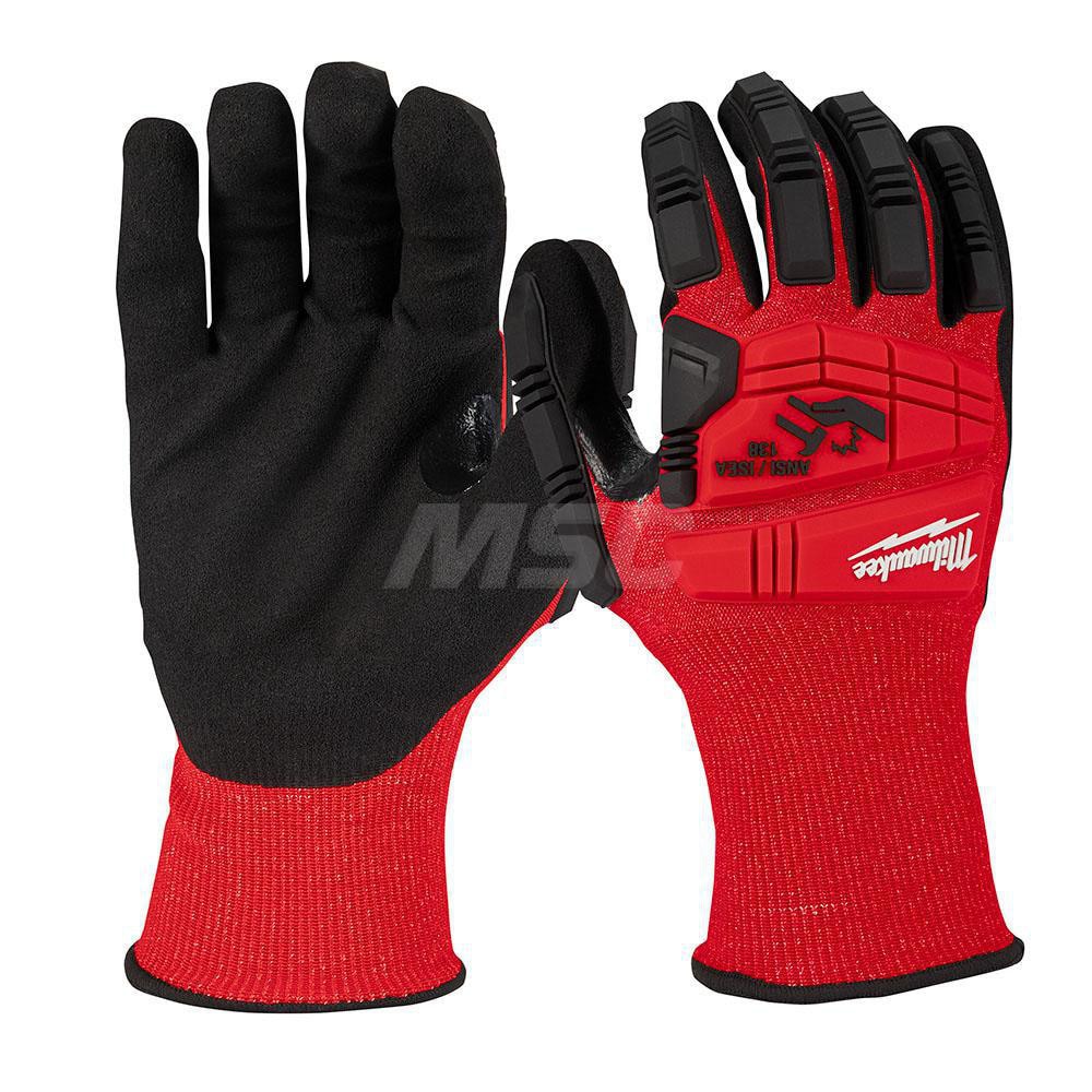 Milwaukee Tool 48-22-8972 Cut, Puncture & Abrasive-Resistant Gloves: Size L, ANSI Cut A3, ANSI Puncture 0, Nitrile, Nylon Image