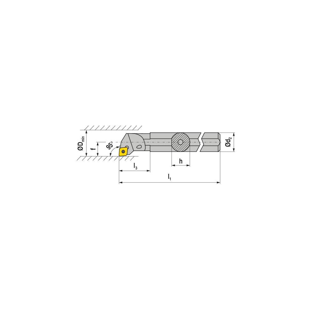 Ceratizit - Indexable Boring Bar: E12Q SCLCR 06, 16 Mm Min Bore Dia, 12 ...