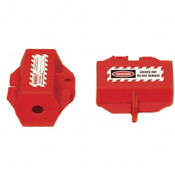 Plug Lockout: 3/4" Plug, 4 Padlocks, Acrylonitrile Butadiene Styrene Plastic, Red, 1/2" Max Cord Dia