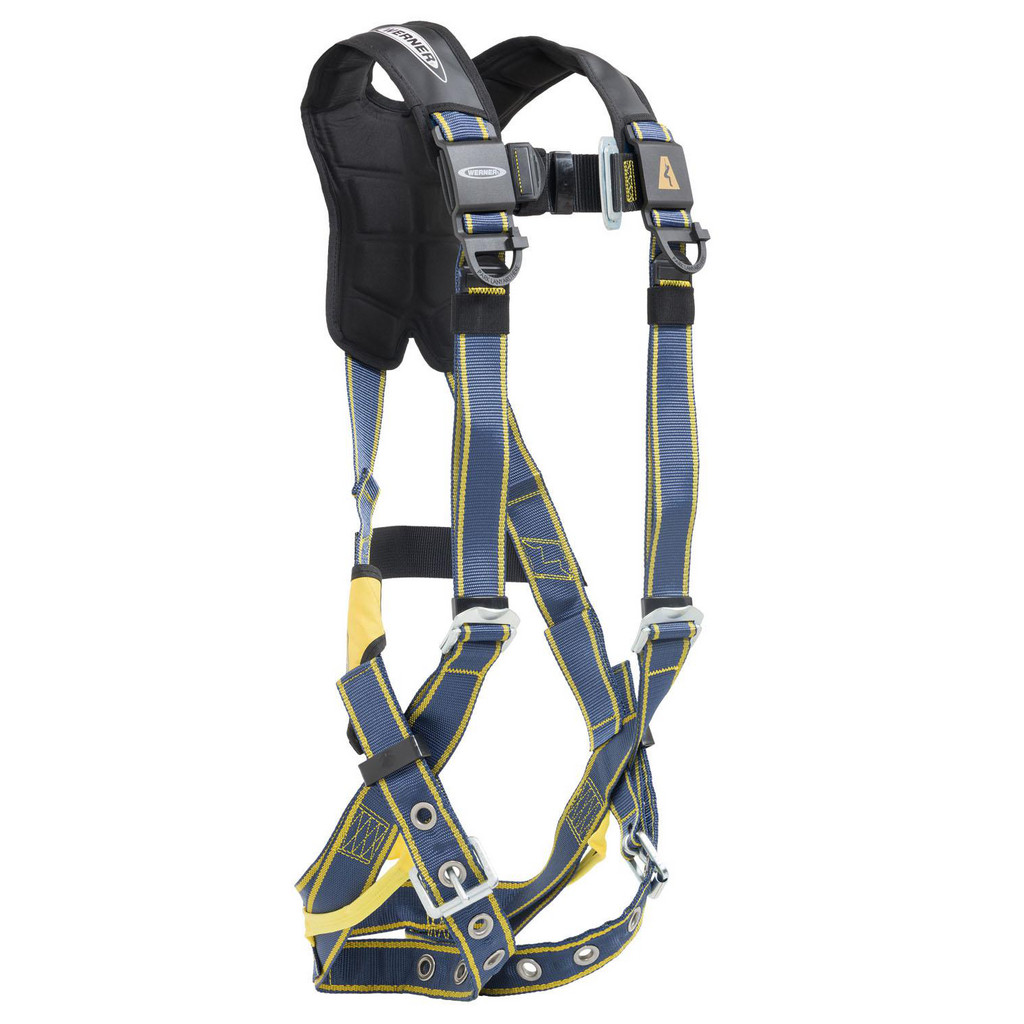 Werner Fall Protection Harness: 400.000 Lb, Single D-Ring Style, Size 3X-Large, for General Purpose, Back D-Ring | Part #H212006
