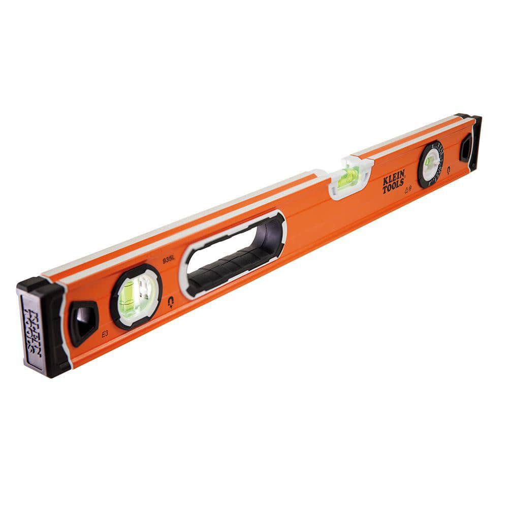 Klein Tools 935L Box Beam, I-Beam & Torpedo Levels; Level Type: I-Beam ; Length (Inch): 24 ; Magnetic: Yes ; Accuracy: 10.0290 ; Body Material: Aluminum ; Top Read: Yes 