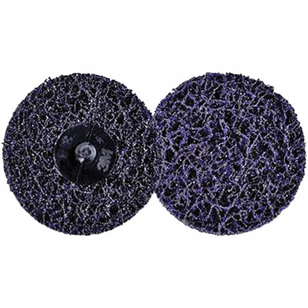 Deburring Disc: 3" Dia, Extra Coarse Grade, Silicon Carbide - Hook & Loop Mount, Purple, 15000 Max RPM