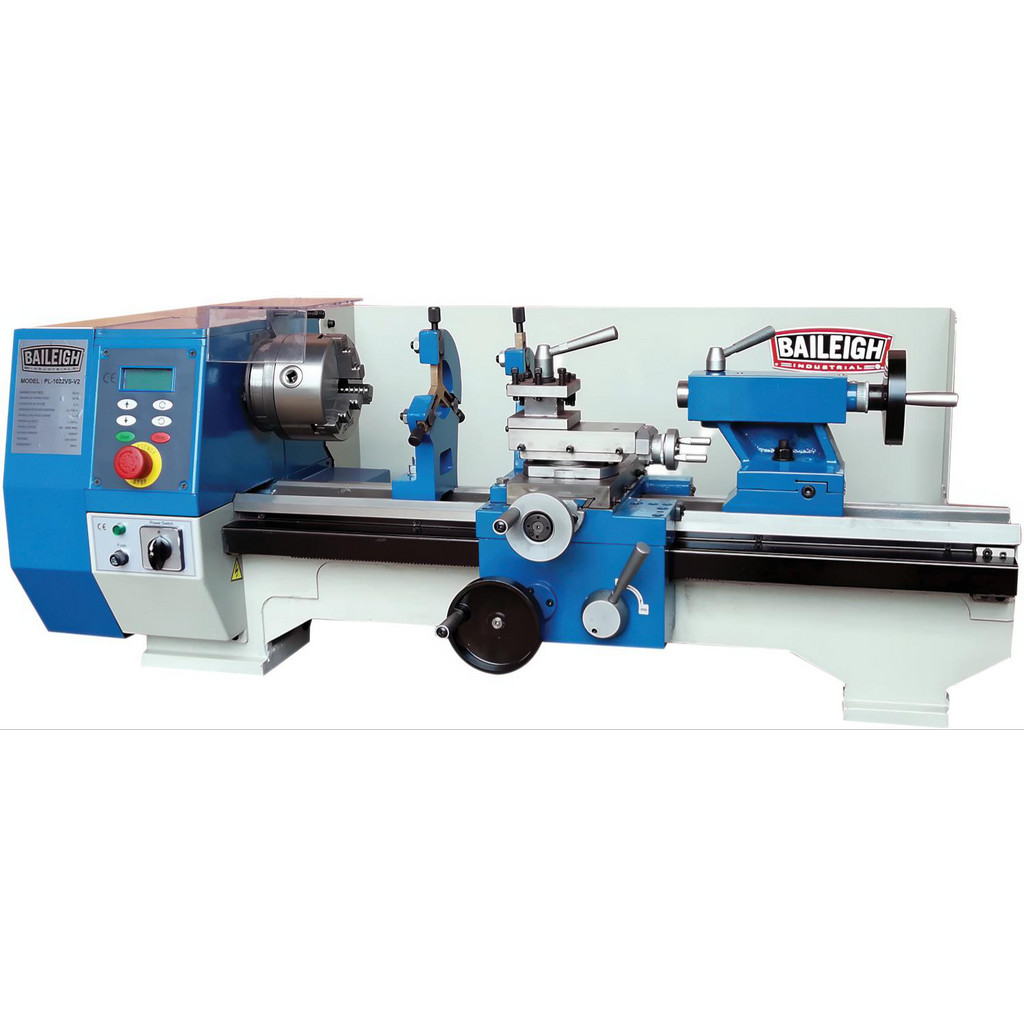 Baileigh 10" x 21-21/32" Bench Lathe: Variable, 1 hp, 110 V - 1" Spindle Bore Dia, 50 to 2,000 RPM | Part #1228215
