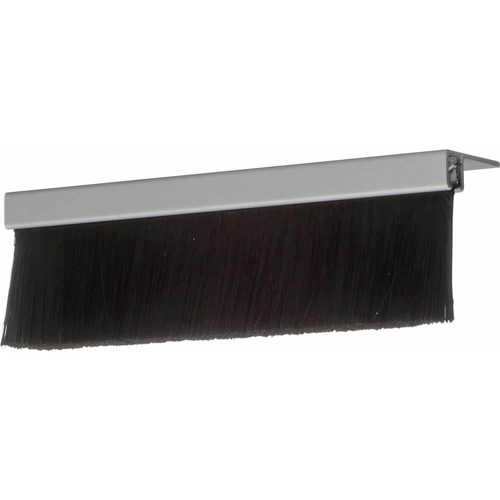 Sweeps & Seals; Type: Brush Seal ; Width (Inch): .292 ; Finish/Coating: Clear Anodized Aluminum ; Material: Polypropylene; Clear Anodized Aluminum ; Back Strip Brush Width (Inch): .18 ; Bristle Length (Inch): 0.9600