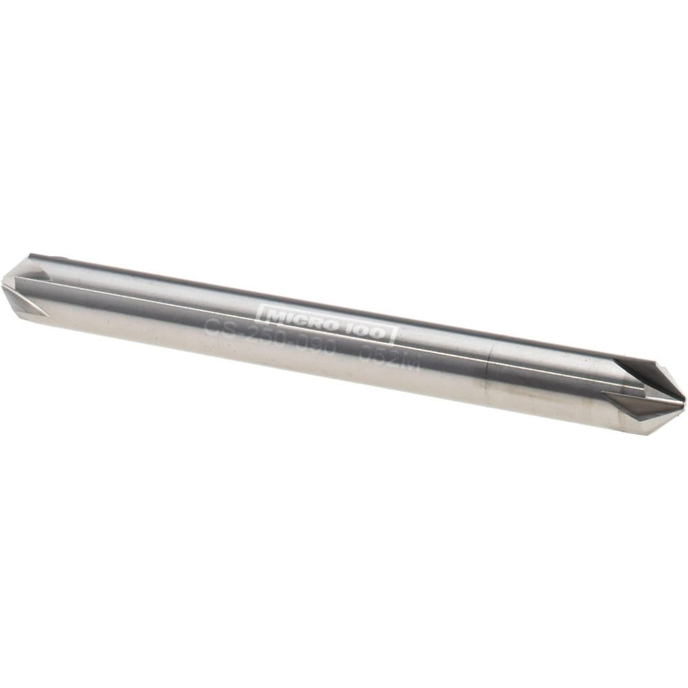 Chamfer Mill: 1/4" Dia, 6 Flutes, Solid Carbide