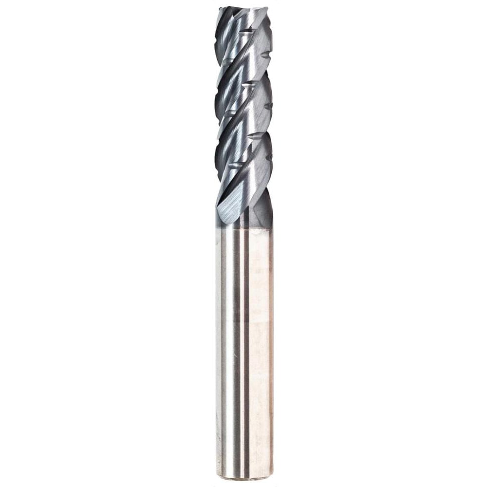 Corner Radius End Mill: 1/2" Dia, 5/8" LOC, 0.03" Radius, 4 Flutes, Solid Carbide